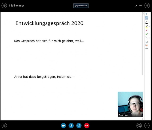 Virtuelle Entwicklungsgespräche via Skype